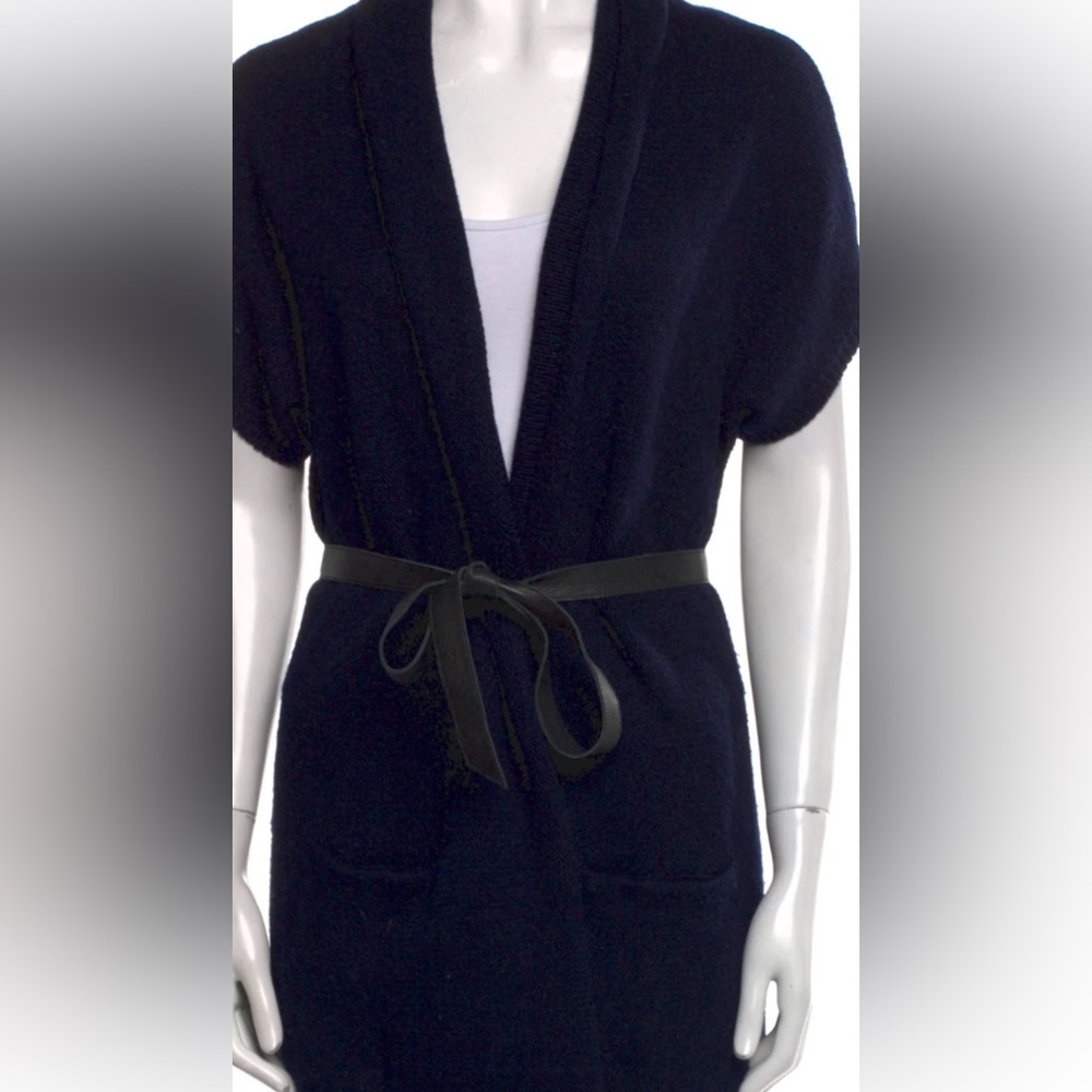 Vince Navy Vest with Black Tie